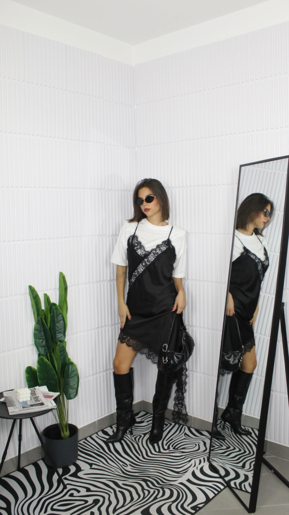 LongShirt Satin e Pizzo