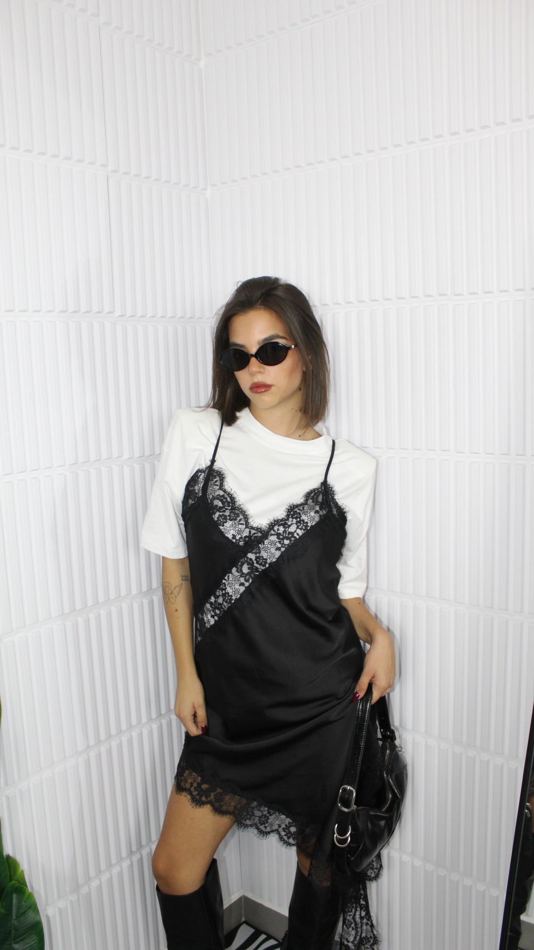 LongShirt Satin e Pizzo